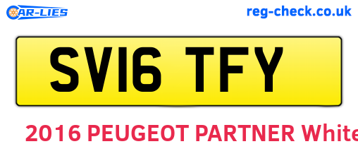 SV16TFY are the vehicle registration plates.