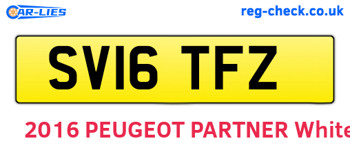SV16TFZ are the vehicle registration plates.