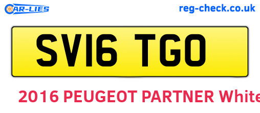 SV16TGO are the vehicle registration plates.