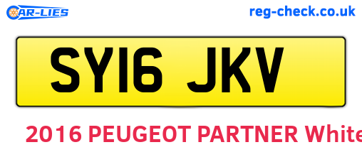 SY16JKV are the vehicle registration plates.