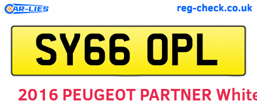 SY66OPL are the vehicle registration plates.