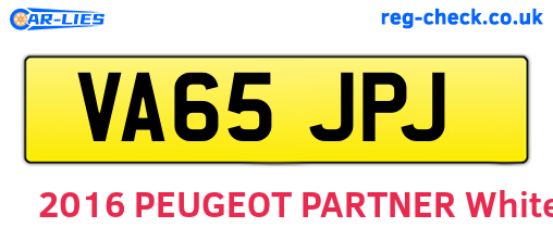 VA65JPJ are the vehicle registration plates.
