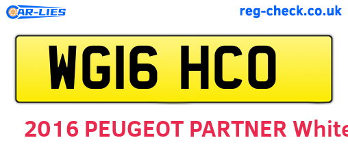 WG16HCO are the vehicle registration plates.