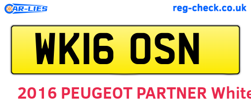 WK16OSN are the vehicle registration plates.
