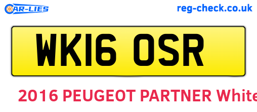 WK16OSR are the vehicle registration plates.