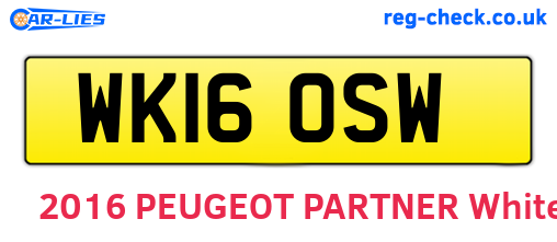 WK16OSW are the vehicle registration plates.