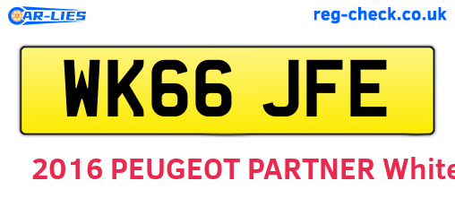 WK66JFE are the vehicle registration plates.