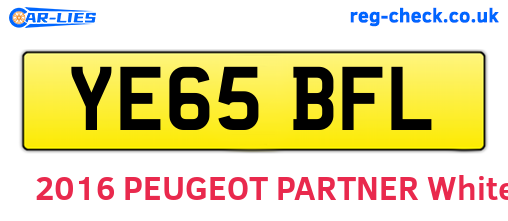 YE65BFL are the vehicle registration plates.