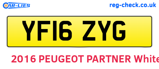 YF16ZYG are the vehicle registration plates.
