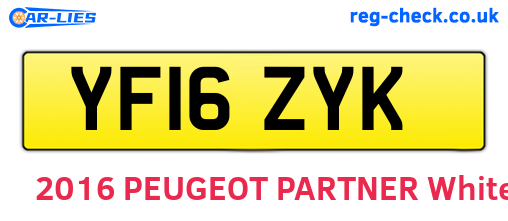 YF16ZYK are the vehicle registration plates.