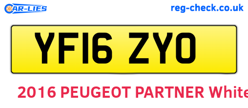 YF16ZYO are the vehicle registration plates.