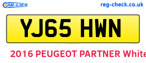 YJ65HWN are the vehicle registration plates.