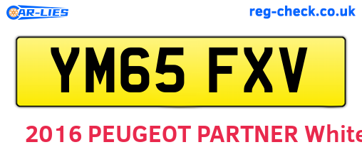 YM65FXV are the vehicle registration plates.