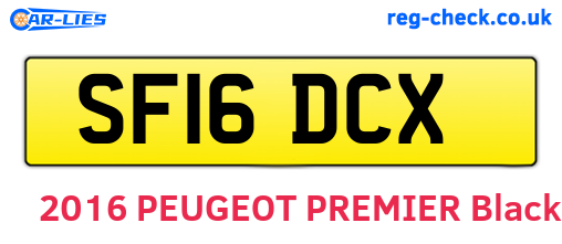 SF16DCX are the vehicle registration plates.