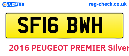 SF16BWH are the vehicle registration plates.
