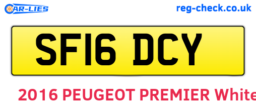 SF16DCY are the vehicle registration plates.