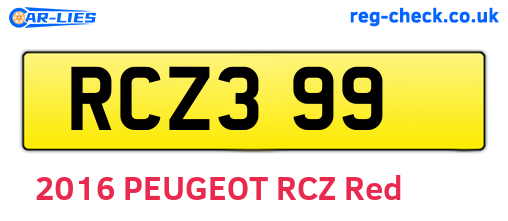 RCZ399 are the vehicle registration plates.