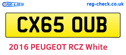 CX65OUB are the vehicle registration plates.