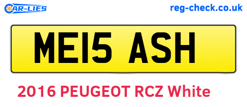 ME15ASH are the vehicle registration plates.