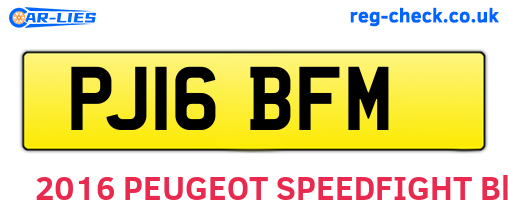 PJ16BFM are the vehicle registration plates.