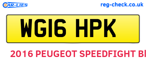 WG16HPK are the vehicle registration plates.