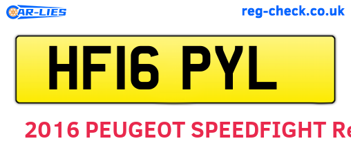 HF16PYL are the vehicle registration plates.