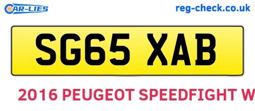 SG65XAB are the vehicle registration plates.