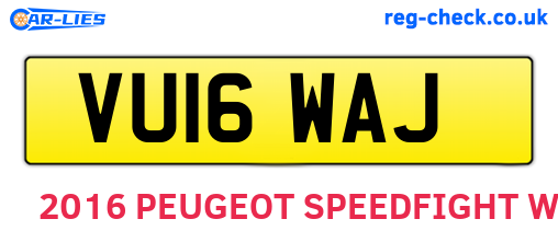 VU16WAJ are the vehicle registration plates.