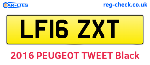 LF16ZXT are the vehicle registration plates.