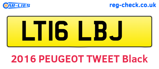 LT16LBJ are the vehicle registration plates.