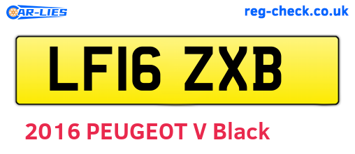 LF16ZXB are the vehicle registration plates.