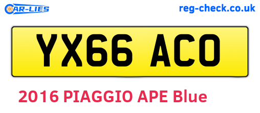 YX66ACO are the vehicle registration plates.