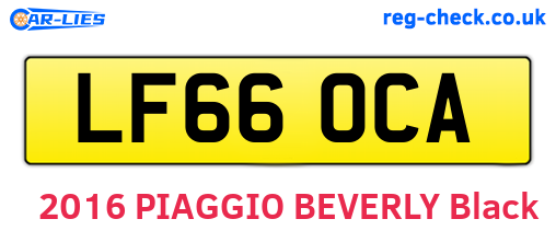 LF66OCA are the vehicle registration plates.