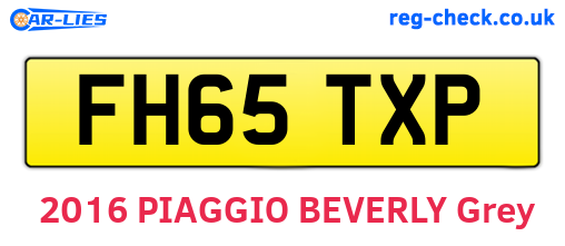 FH65TXP are the vehicle registration plates.