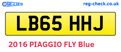 LB65HHJ are the vehicle registration plates.
