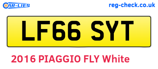 LF66SYT are the vehicle registration plates.