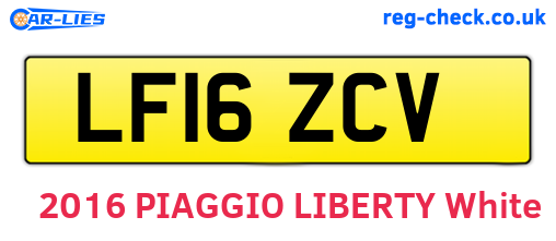 LF16ZCV are the vehicle registration plates.