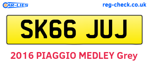 SK66JUJ are the vehicle registration plates.