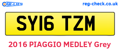 SY16TZM are the vehicle registration plates.