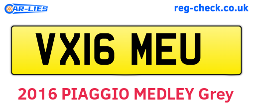 VX16MEU are the vehicle registration plates.