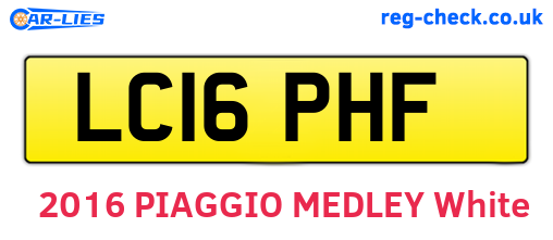LC16PHF are the vehicle registration plates.