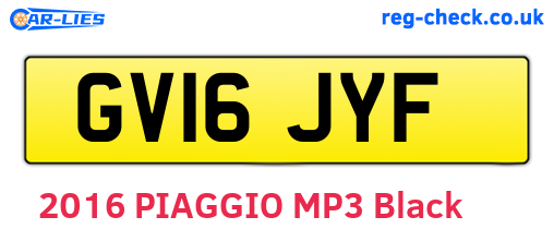 GV16JYF are the vehicle registration plates.