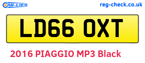 LD66OXT are the vehicle registration plates.