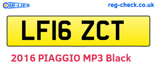 LF16ZCT are the vehicle registration plates.