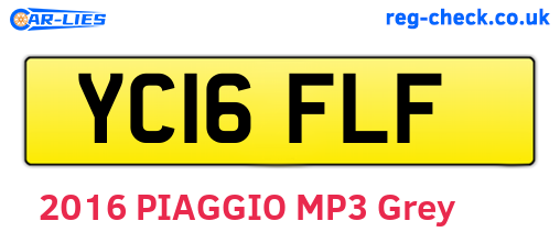 YC16FLF are the vehicle registration plates.