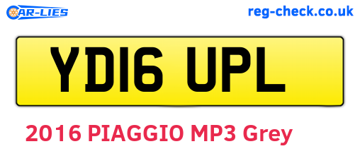 YD16UPL are the vehicle registration plates.
