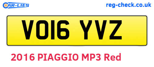 VO16YVZ are the vehicle registration plates.