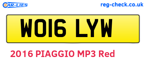 WO16LYW are the vehicle registration plates.