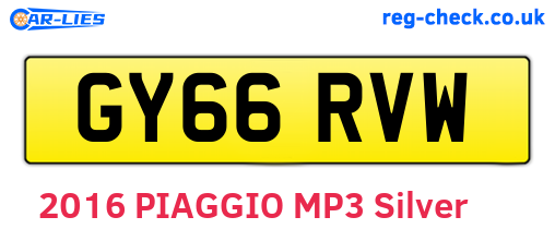 GY66RVW are the vehicle registration plates.