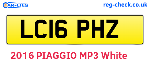 LC16PHZ are the vehicle registration plates.